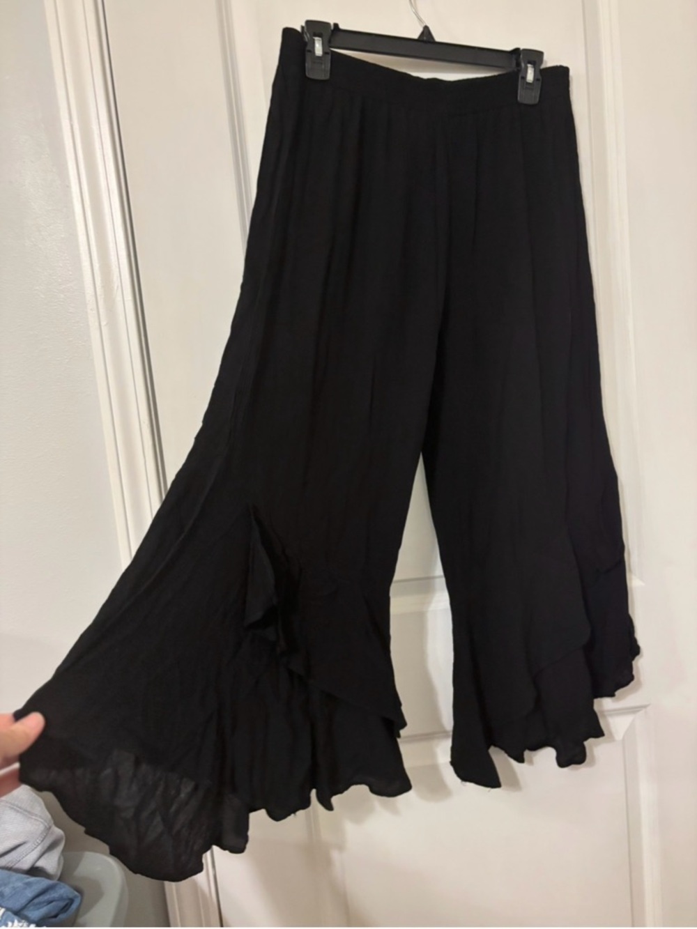American Rag Black Ruffled Flowy Pants - Picture 2 of 11